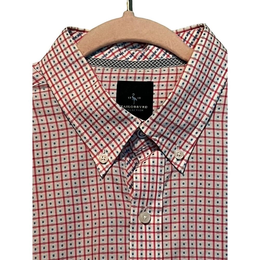 Tailorbyrd Collection Pink & Blue Microdot Men's Button Down Shirt Flip Cuff XL